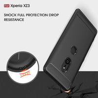 Husă Cruzerlite pentru Sony Xperia XZ3, textură fibră de carbon, husă de protecție subțire din TPU rezistentă la șocuri, carcasă anti-zgârieturi - Negru 3