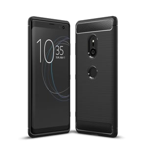 Husă Cruzerlite pentru Sony Xperia XZ3, textură fibră de carbon, husă de protecție subțire din TPU rezistentă la șocuri, carcasă anti-zgârieturi - Negru