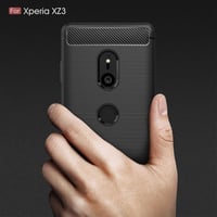 Husă Cruzerlite pentru Sony Xperia XZ3, textură fibră de carbon, husă de protecție subțire din TPU rezistentă la șocuri, carcasă anti-zgârieturi - Negru 6