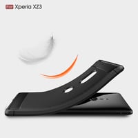 Husă Cruzerlite pentru Sony Xperia XZ3, textură fibră de carbon, husă de protecție subțire din TPU rezistentă la șocuri, carcasă anti-zgârieturi - Negru 5