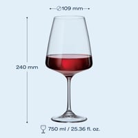 Crystal Bohemia vörös boros pohár szett 6 db 750 ml kristály pohár ajándék - Red wine 750 ml 3