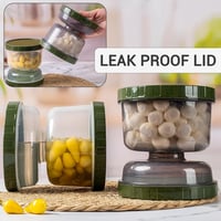 Crystalia Szivárgásmentes Savanyúság Tároló Szűrővel - 1000ml Üveg Befőttesüveg Készlet (2db) - BPA-mentes Kimchi és Olívabogyó Tárolására 4