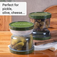 Crystalia Szivárgásmentes Savanyúság Tároló Szűrővel - 1000ml Üveg Befőttesüveg Készlet (2db) - BPA-mentes Kimchi és Olívabogyó Tárolására 6