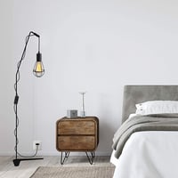 Crzpchas Ipari Függő Lámpa Fekete Fém Vintage Csillár Kapcsolóval 4,5m Kábel E27 Foglalat 60W Loft Stílus 6