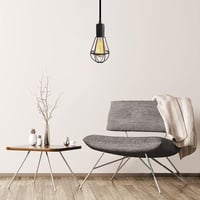 Crzpchas Ipari Függő Lámpa Fekete Fém Vintage Csillár Kapcsolóval 4,5m Kábel E27 Foglalat 60W Loft Stílus 5