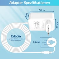 cshare 12V 3A Hálózati Adapter AVM Fritz!Box 7590, 7560, 7530, 7490 és Telekom Speedport Routerekhez - 5.5x2.5mm DC Csatlakozó, 1.5m Kábel,  6