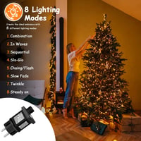 cshare 20m 200 LED Karácsonyi Fényfüzér Időzítővel 8 Üzemmód Meleg Fehér Vízálló 3