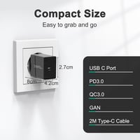 cshare 25W USB-C Gyorstöltő 2m Kábellel - Samsung Galaxy S24/S23/S22/S21/S20/A25/A15 Kompatibilis Fali Töltő - PD 3.0 és PPS Technológia 5