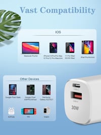 cshare 30W GaN USB-C Gyorstöltő - PD 3.0 PPS Kompakt Töltőfej iPhone 14/13, Google Pixel 7/6, Samsung Galaxy S22 Készülékekhez 7