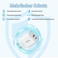 cshare 30W USB-C Gyorstöltő PD 3.0 - Dupla portos fali adapter iPhone 15, Google Pixel, Samsung Galaxy készülékekhez, QC 4.0 technológiával 5