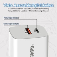 cshare 30W USB-C Gyorstöltő PD 3.0 - Dupla portos fali adapter iPhone 15, Google Pixel, Samsung Galaxy készülékekhez, QC 4.0 technológiával 2