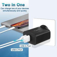 cshare 30W USB-C Gyorstöltő PD 3.0 PPS - 2 Portos Adapter iPhone 15, Google Pixel, Samsung Galaxy Telefonokhoz 2m Kábellel 2