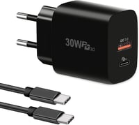 cshare 30W USB-C Gyorstöltő PD 3.0 PPS - 2 Portos Adapter iPhone 15, Google Pixel, Samsung Galaxy Telefonokhoz 2m Kábellel 1