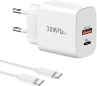 cshare 30W USB-C Gyorstöltő PD 3.0 PPS Technológiával - 2 Portos Töltő Google Pixel, iPhone, Samsung Készülékekhez 2m Kábellel 1