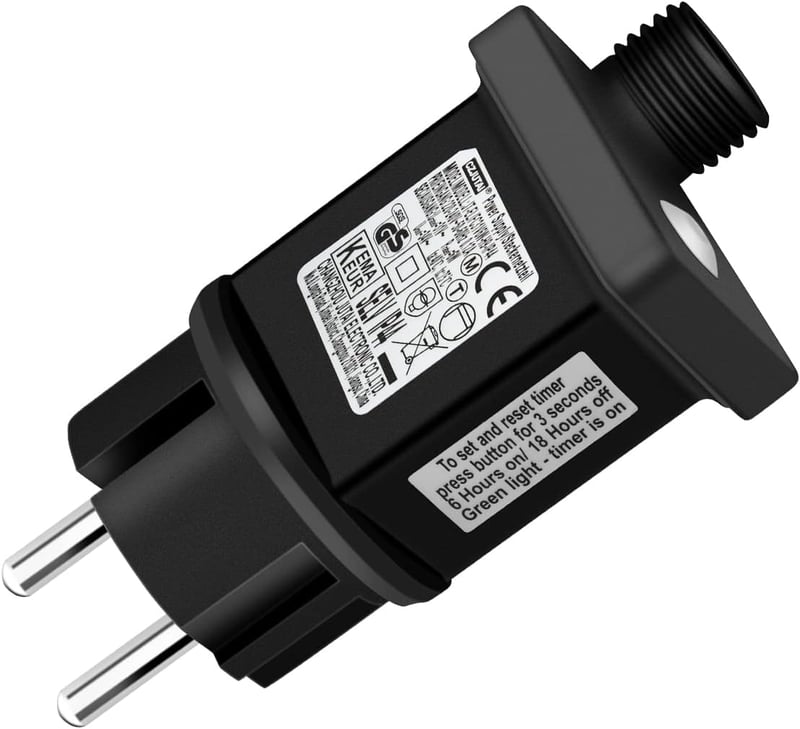 cshare 31V LED Tápegység 6W - 8 Üzemmódú Transzformátor Időzítővel és Memóriával, IP44 Vízálló Adapter Karácsonyi Fényekhez, Jégcsap és Tünd