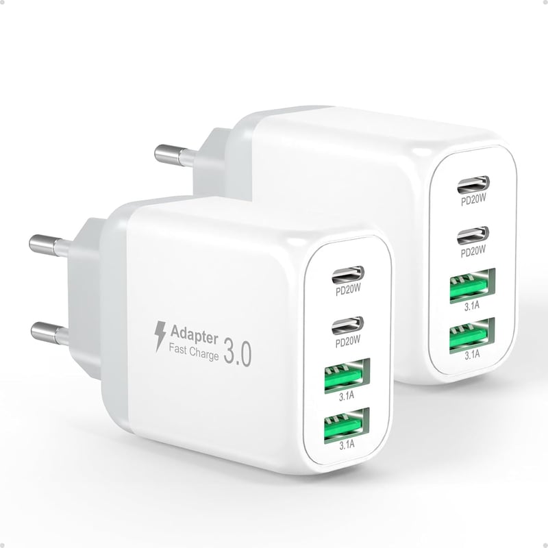 cshare 40W USB-C Gyorstöltő Szett, 2db 4-Portos PD 3.0 Adapter iPhone 15/14/13, Samsung Galaxy, Google Pixel Telefonokhoz

AI: I've created 