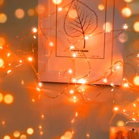 cshare Halloween Fényfüzér - 5m 50 LED Narancssárga Tündérfény, IP65 Vízálló Elemes Dekoráció Töklámpáshoz, Ablakra, Kerti Partikhoz 1