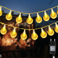 cshare Kültéri Gömb Fényfüzér - 15m, 120 LED, Meleg Fehér, 8 Üzemmód, Időzítő, IP65 Vízálló, Karácsonyra, Kertbe, Erkélyre 1