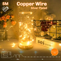 cshare LED Tündérfény 2x5m - Elemes Ezüst Drót Fényfüzér Időzítővel, 50 LED, Vízálló, Meleg Fehér - Beltéri/Kültéri Dekoráció Karácsonyra 6