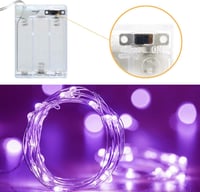 cshare Lila LED Tündérfény 3m - 30 LED Csillag Mikro Fényfüzér Halloweenre, Esküvőre, Partikra - Elemes Kültéri/Beltéri Dekoráció 5