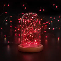 cshare Piros LED Csillag Fényfüzér - 30 LED-es Elemes Dekoráció Hálószobába, Falra, Esküvőre, Halloweenre, Karácsonyra - 3 Méteres Vízálló E 7