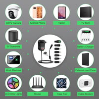 cshare Univerzális Hálózati Adapter 3-12V 12W - 7 Cserélhető Csatlakozóval, 1A, LED Szalaghoz, Kamerához, Routerhez, Elektronikai Eszközökhö 6