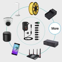 cshare Univerzális Hálózati Adapter 30W - 3V-12V Állítható Feszültség, 8 DC Csatlakozó, 5V USB Port - LED Szalag, Router, CCTV Kamera, TV Bo 7