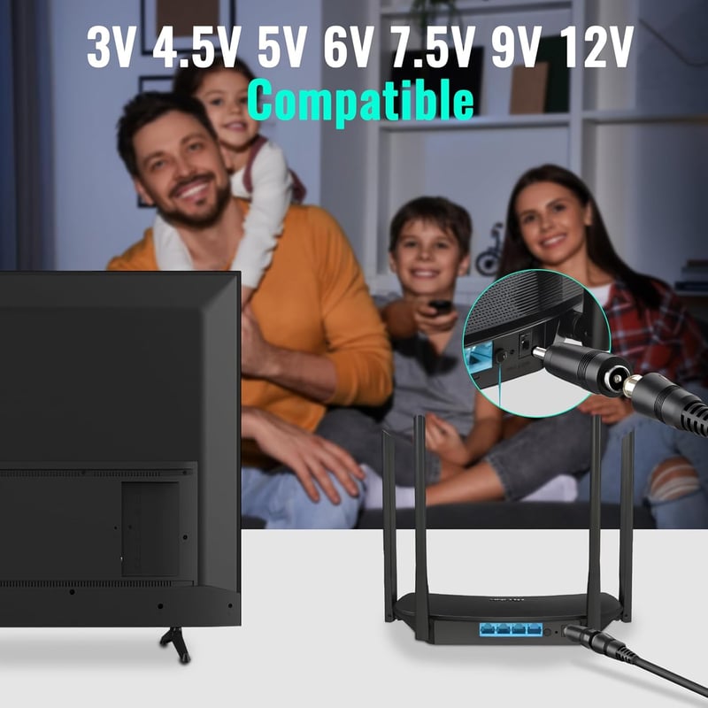 cshare Univerzális Hálózati Adapter 40W - 3V-12V Állítható Tápegység 7 Cserélhető Csatlakozóval és USB Porttal - LED, Router, Kamera Kompati