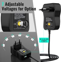cshare Univerzális Hálózati Adapter 40W - 3V-12V Állítható Tápegység 7 Cserélhető Csatlakozóval és USB Porttal - LED, Router, Kamera Kompati 2
