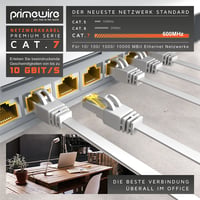 Cablu de rețea plat CSL-Computer CAT 7, 3m, 10 Gbit/s Gigabit LAN Patch, ecranare U/FTP PIMF, conector RJ45, pentru switch, router, modem, alb 5