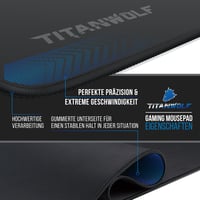 CSL-Computer Titanium Wolf XXL Gaming Egérpad 900x400 mm - Csúszásmentes Nagy Asztali Alátét, Precizitás és Sebesség 3