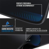Mousepad Gaming CSL-Computer Titanwolf XXL 900x400 mm - Negru, Suprafață Speed, Suport de Birou, Dimensiune Mare, Bază Antiderapantă 3