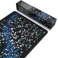 Herná podložka pod myš CSL-Computer XXL 900x400 mm – Veľká podložka na stôl s motívom hviezdnych znamení – Precízna protišmyková podložka pre Roccat Razer Logitec 7