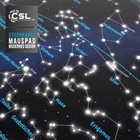 Herná podložka pod myš CSL-Computer XXL 900x400 mm – Veľká podložka na stôl s motívom hviezdnych znamení – Precízna protišmyková podložka pre Roccat Razer Logitec 2
