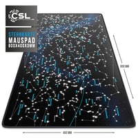 Herná podložka pod myš CSL-Computer XXL 900x400 mm – Veľká podložka na stôl s motívom hviezdnych znamení – Precízna protišmyková podložka pre Roccat Razer Logitec 3
