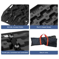 CStern Autotrailer Șină - Șină de tracțiune pentru teren accidentat, pentru nisip, noroi, zăpadă - 2 bucăți Tampoane antiderapante negre până la 10 tone pentru SUV-uri, RV-uri, T 2