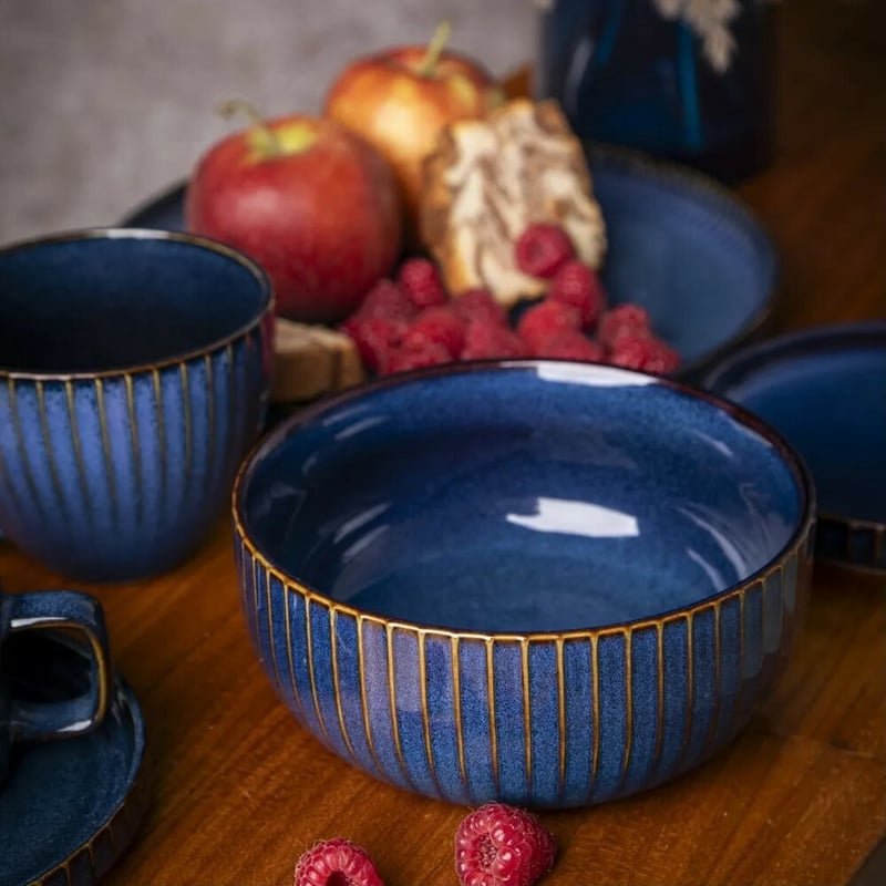 CSYY Reactive Stripes porcelán tál 20 cm modern konyhai edény