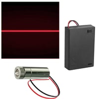 CTRICALVER 650 nm Červený líniový laserový modul s kovovým puzdrom - 3-5V DC diódový laser s plastovou šošovkou a držiakom batérií AA 2