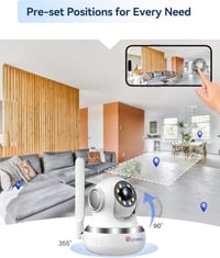 Ctronics 4G Beltéri Kamera SIM Kártyás Autókövetéshez, Éjszakai Látás, 360° PTZ, Kétirányú Hang 4