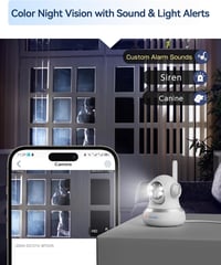 Ctronics 4G Beltéri Kamera SIM Kártyás Autókövetéshez, Éjszakai Látás, 360° PTZ, Kétirányú Hang 6