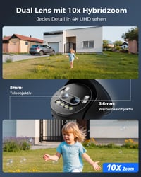 Ctronics 4K 10X hybridná vonkajšia bezpečnostná kamera, IP kamera na zabezpečenie exteriéru, inteligentná kamera s vysokým rozlíšením 2