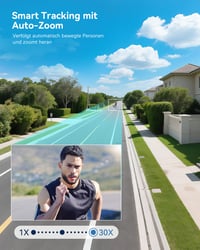 Cameră de supraveghere de exterior Ctronics 4K 8MP cu zoom optic 30X și conexiune WiFi 4