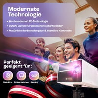 CuBeam Mini 4K Projektor - 20000 Lumen LED Házimozi Vetítő WiFi és Bluetooth Kapcsolattal, 4D Képkorrekció, Rövid Vetítési Távolság, Hordozh 7