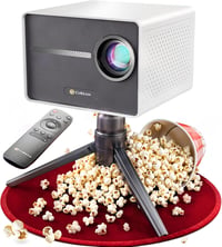 CuBeam Mini 4K Projektor - 20000 Lumen LED Házimozi Vetítő WiFi és Bluetooth Kapcsolattal, 4D Képkorrekció, Rövid Vetítési Távolság, Hordozh 1