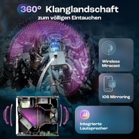 CuBeam Mini 4K Projektor - 20000 Lumen LED Házimozi Vetítő WiFi és Bluetooth Kapcsolattal, 4D Képkorrekció, Rövid Vetítési Távolság, Hordozh 6