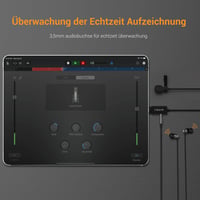 Cubilux USB-C Mikrofon 3.5mm Fejhallgató Csatlakozóval iPad Pro Air Mini MacBook Google Pixel Kompatibilis Csiptetős Mikrofon 2