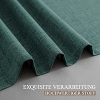 CUCRAF 100% Blackout Linen Szövetű Sötétítő Függöny Erdőzöld 214x132cm 2db 6