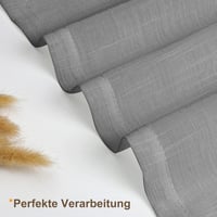 CUCRAF Záves z voálu s ľanovým vzhľadom s kovovými krúžkami, polopriehľadný, sivý, 225x140 cm, 2 ks – do spálne, obývačky 5