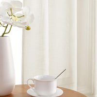 CUCRAF Lenvászon Voile Függöny Szemmekkel 245x140cm Hálószoba Nappali 2db - H245 x B140 cm (2er Pack), Linen 4