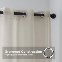 CUCRAF Lenvászon Voile Függöny Szemmekkel 245x140cm Hálószoba Nappali 2db - H245 x B140 cm (2er Pack), Linen 3